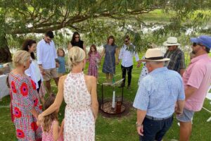 A family doing funeral service with one of the top rated funeral directors in Melbourne at Mornington Green Living Legacy Gardens