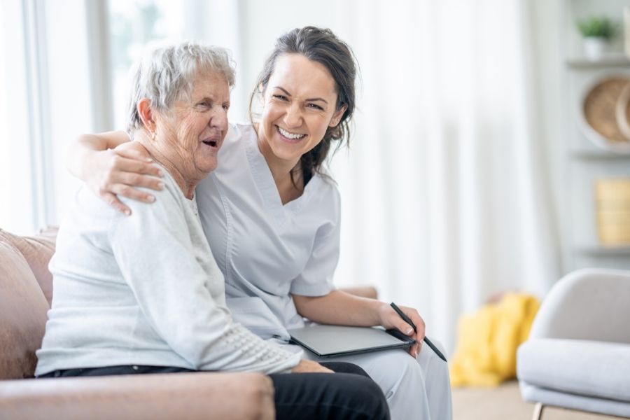 A woman receiving end of life care in Melbourne Australia