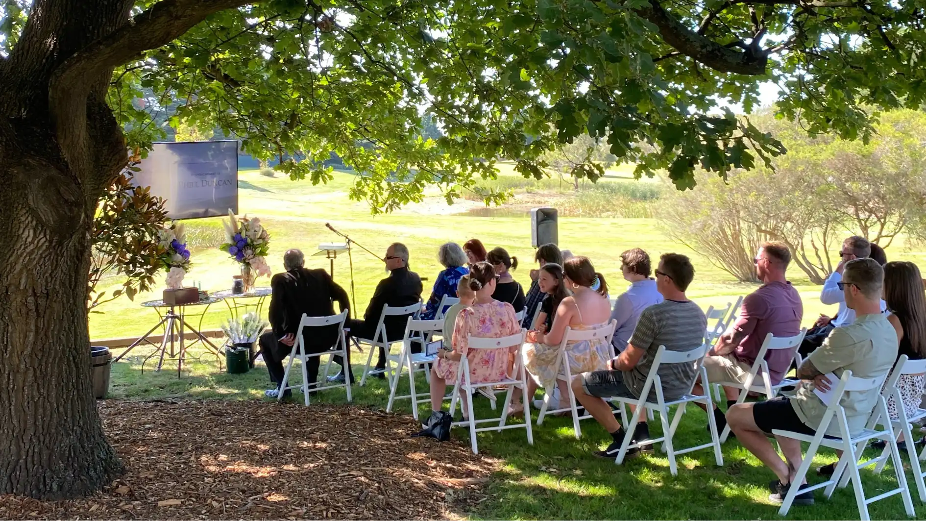 big family do living funerals ceremony at mornington green living legacy garden