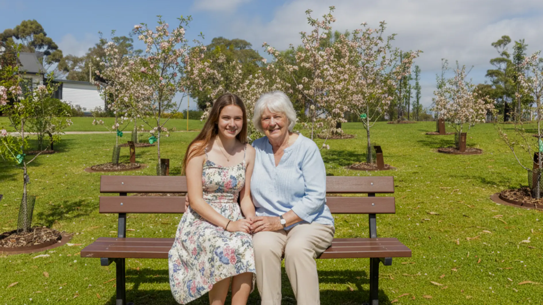 the family enjoy the living legacy garden at mornington green