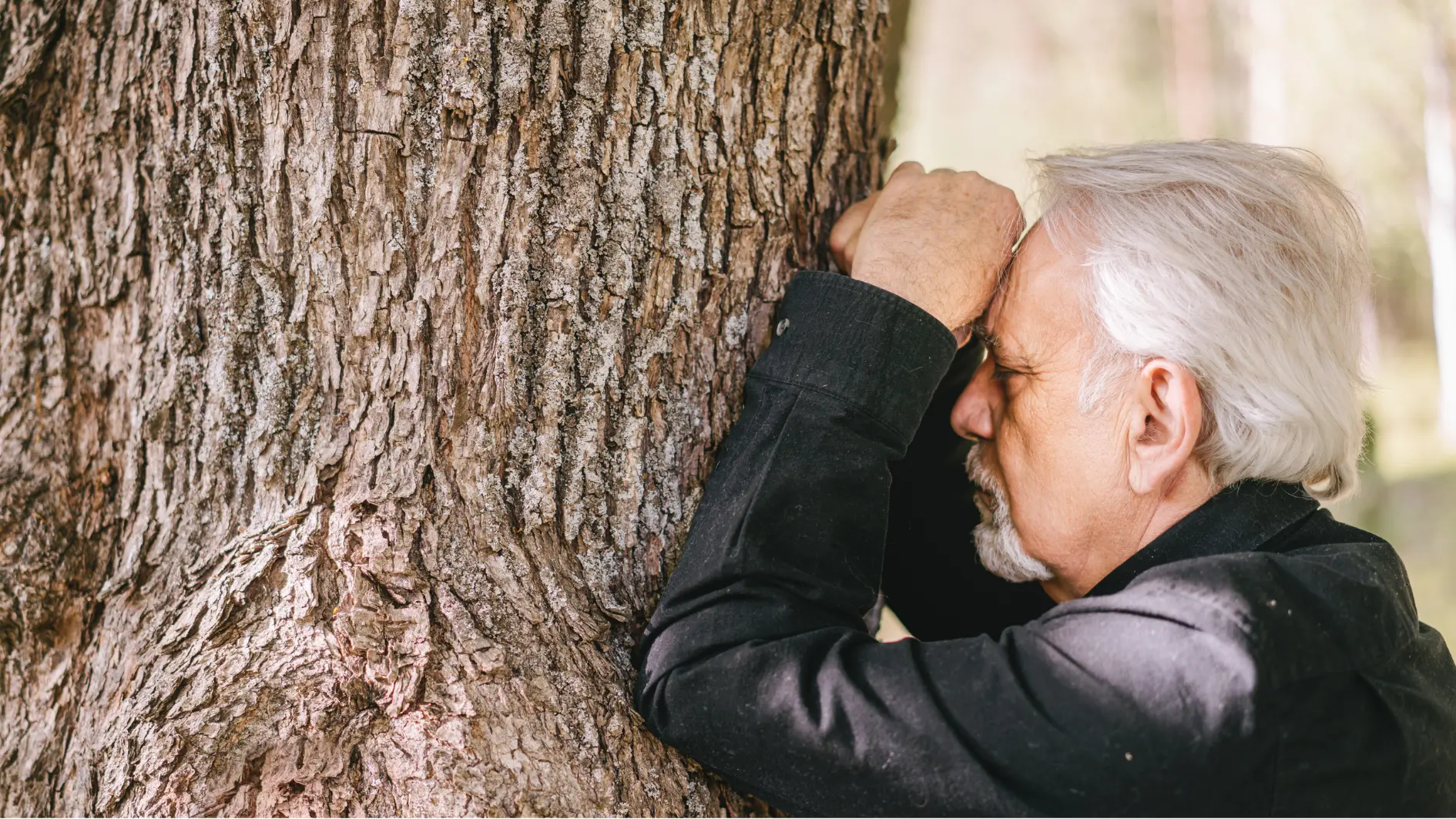the old man really sad because of grief