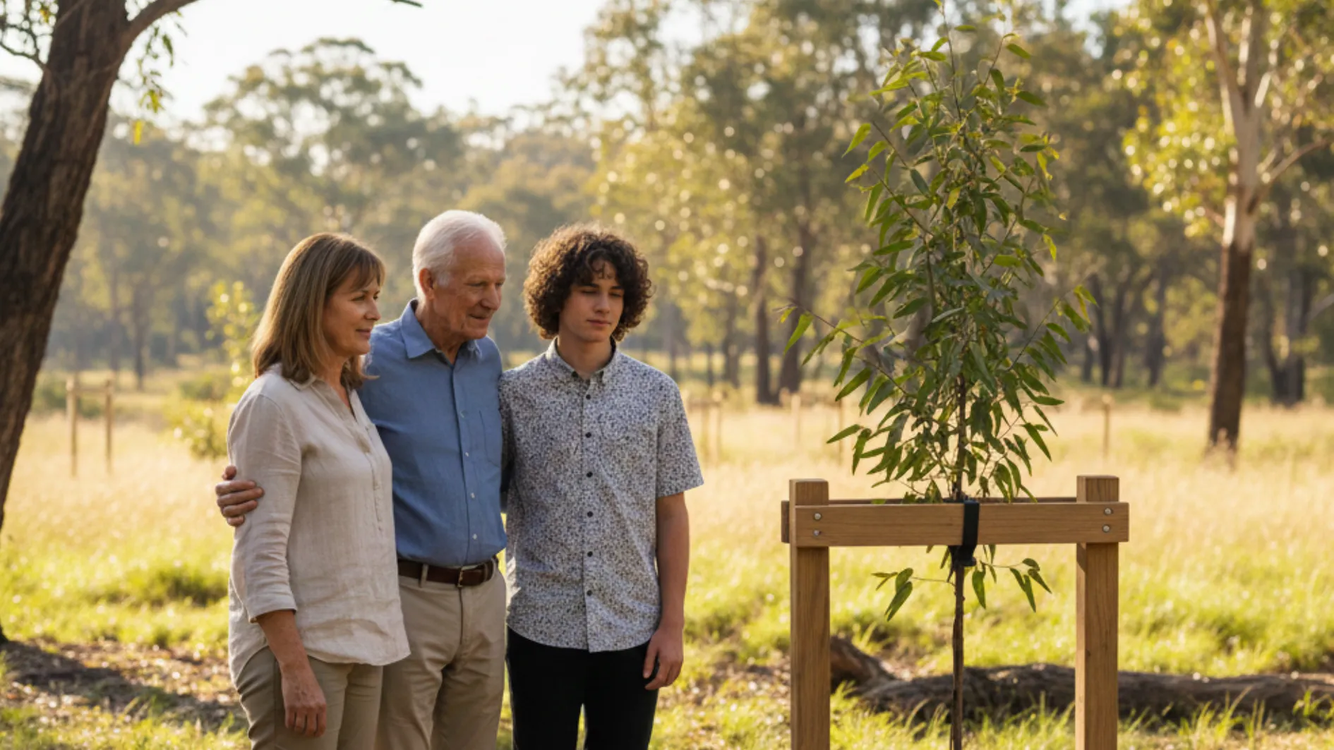 the family visit memorial tree